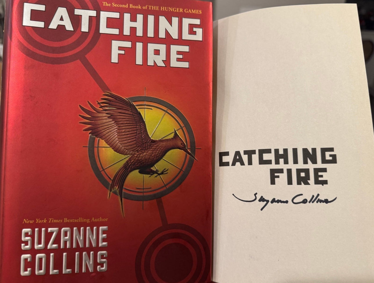 HAND-SIGNED Catching Fire by Suzanne Collins - Hunger Games Series