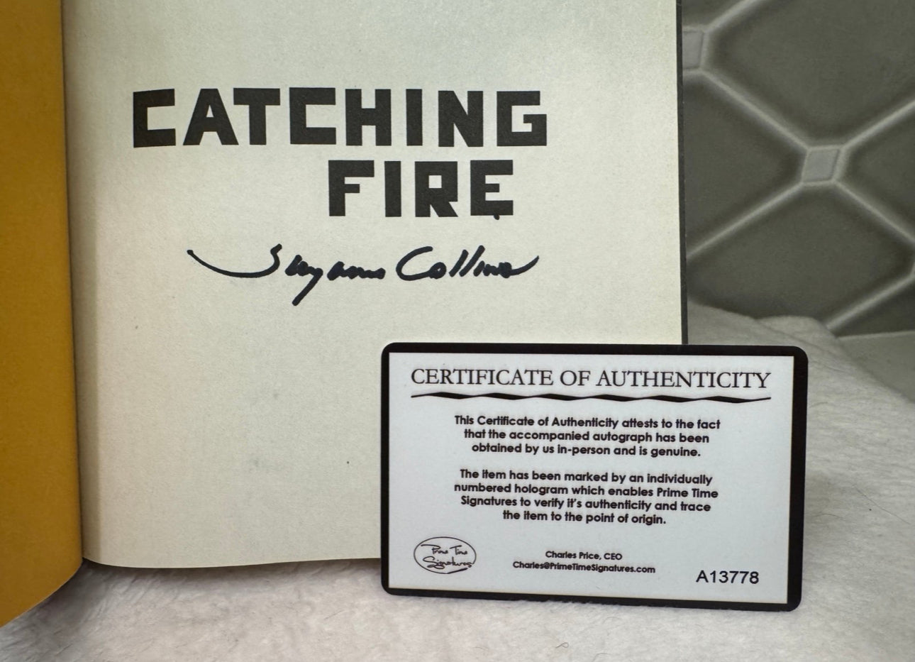 HAND-SIGNED Catching Fire by Suzanne Collins - Hunger Games Series